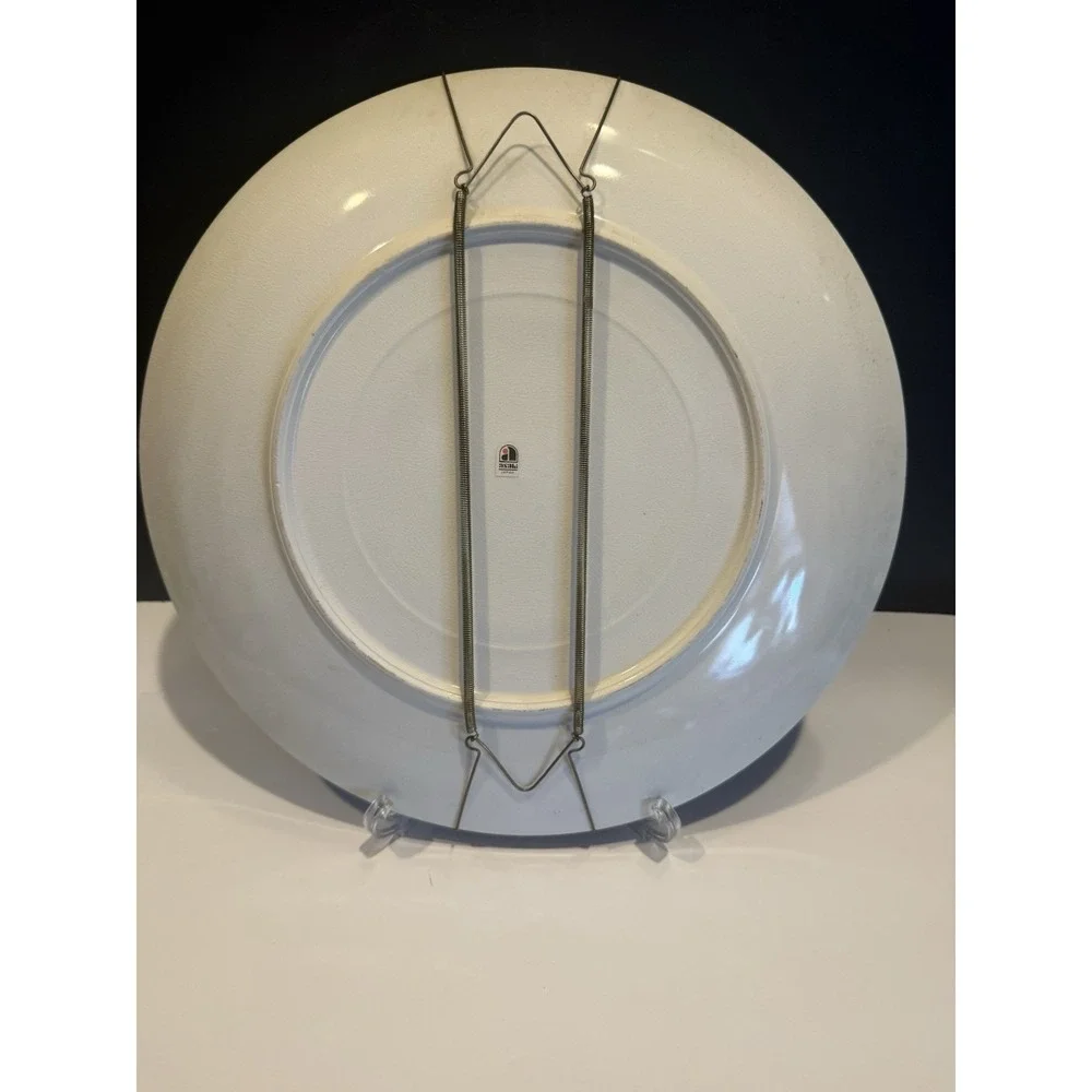Asahi Japan Blue Quail Charger Plate 14.5